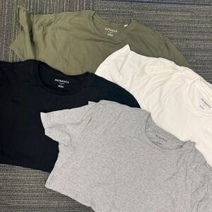 PS Basics by PacSun 4 Pack Mens T Shirts L Black White Grey Olive Green